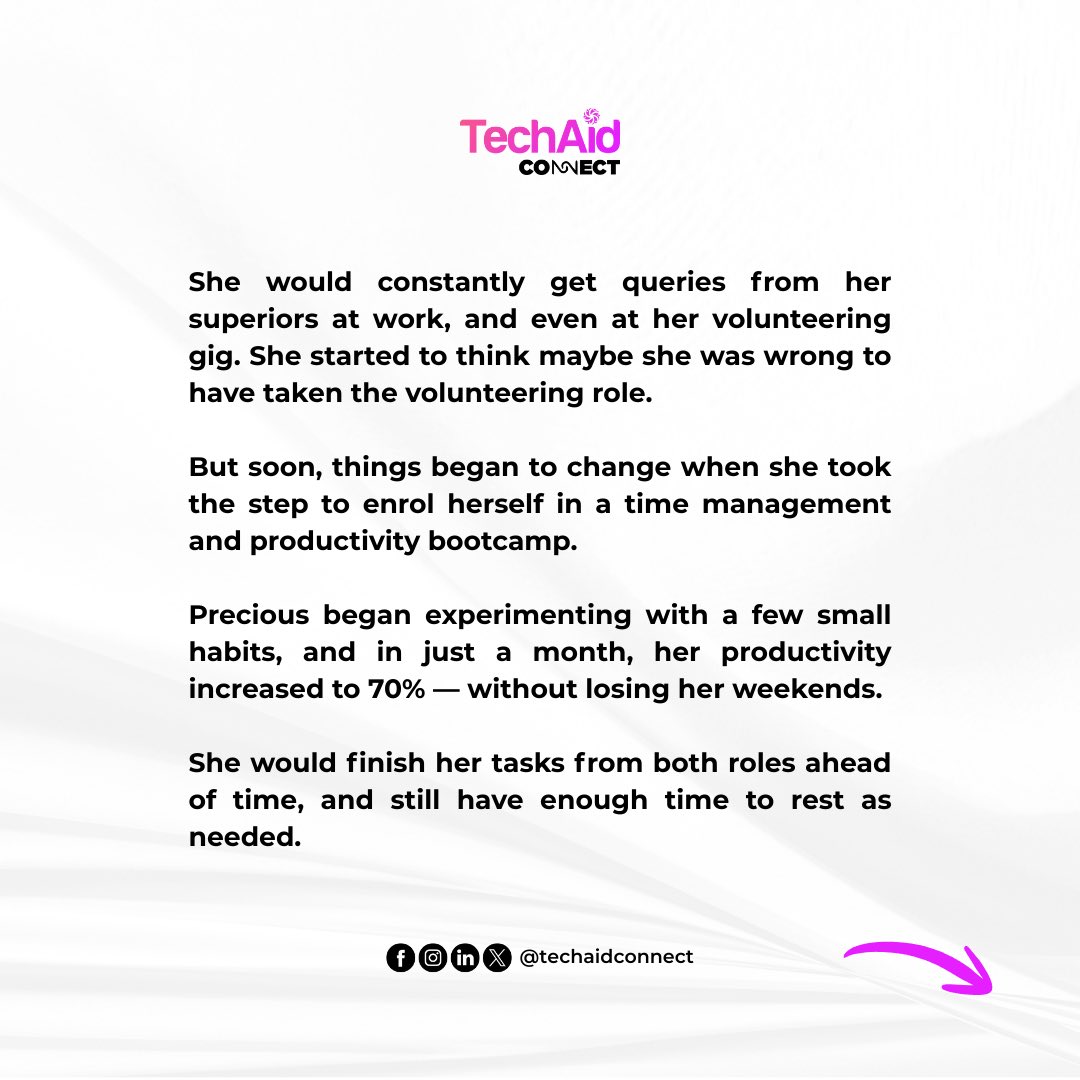 TechAidConnect's tweet image. Ever feel like your to-do list is running you instead of the other way around? 

Then you&apos;ve got to see this! Staying productive has never been easier!

#ProductivityHacks #WorkSmartNotHard #TimeManagementTips