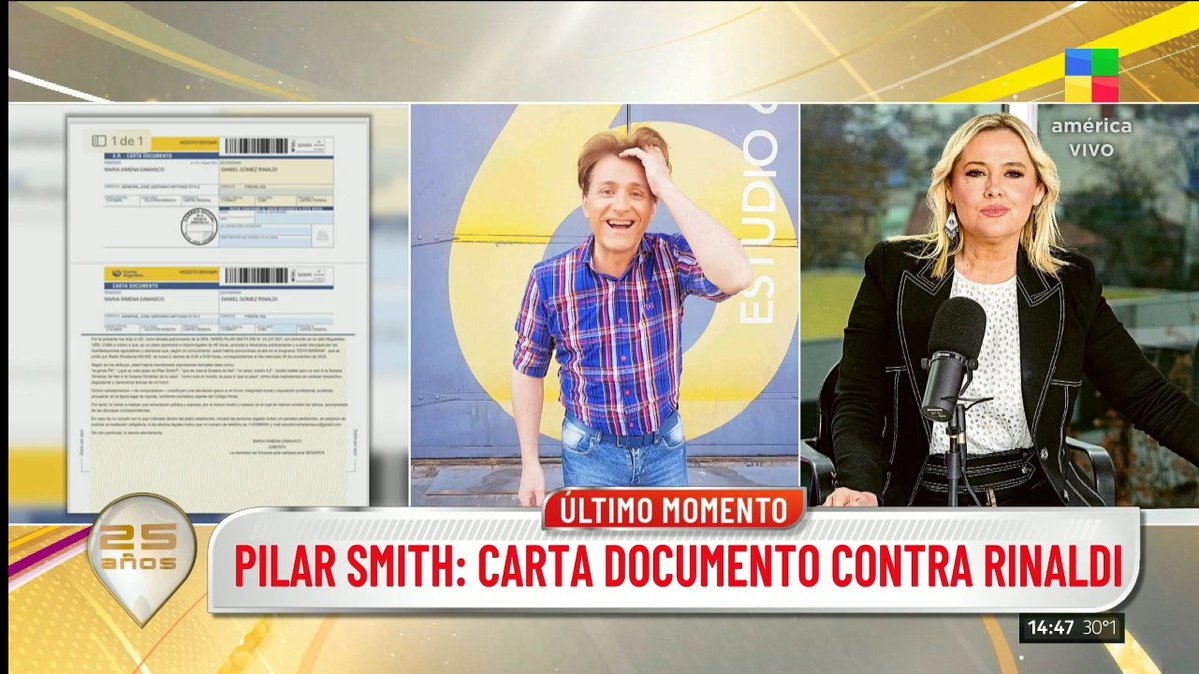MrSebastianMora's tweet image. CARTA DOCUMENTO PARA RINALDI Y RADIO RIVADAVIA: SMITH INTIMA A RETRACTACIÓN DE DICHOS #Intrusos #Gossip