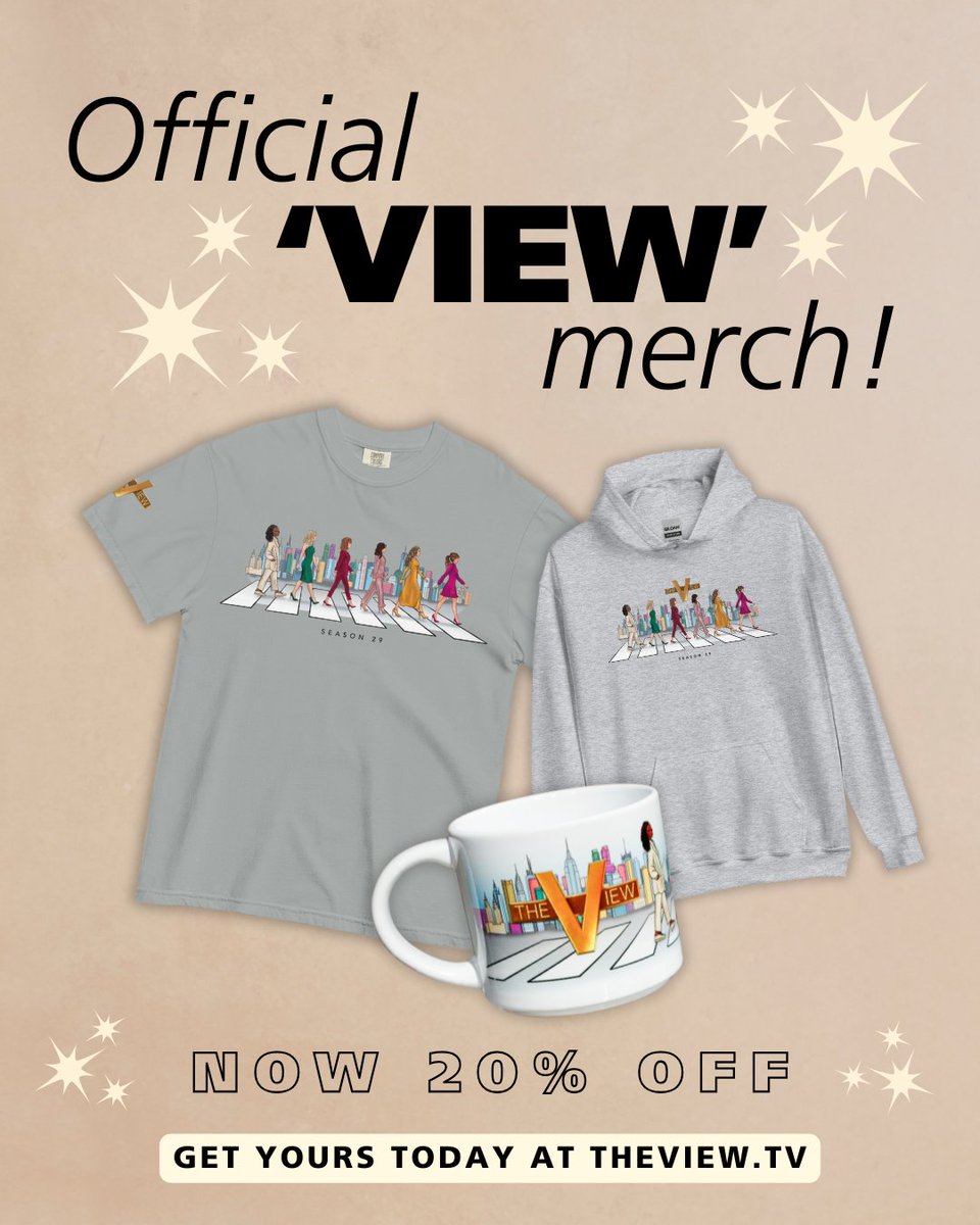 TheView's tweet image. Bring &apos;The View&apos; home this holiday season! Get 20% off everything in our merch store with the code BFCM20 at checkout, which is valid now through Dec. 1! Shop now: bit.ly/4qYnVRl