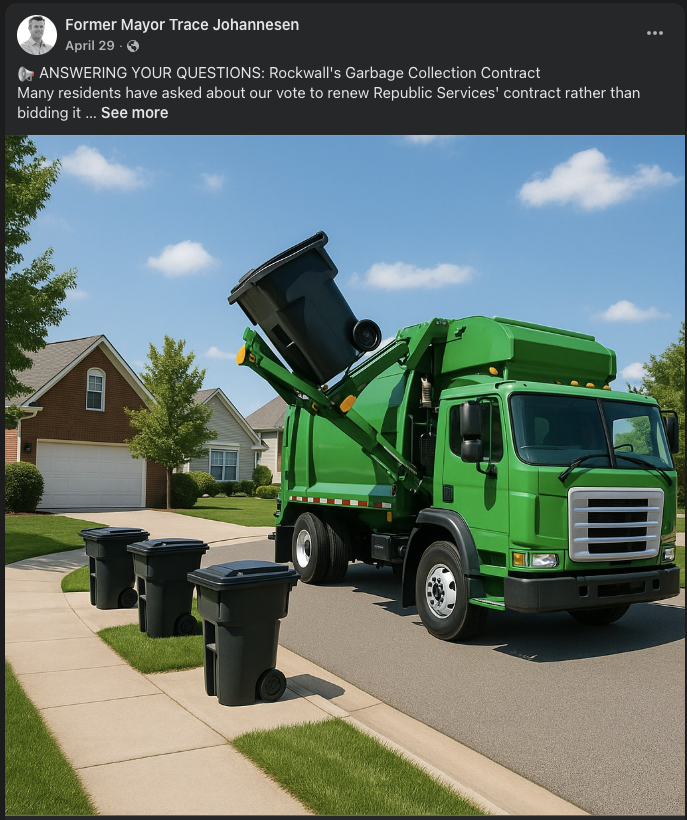 RESPONDING TO FEEDBACK ON THE TRASH CONTRACT  

A resident raised several concerns about my earlier post on the Republic Services contract. I appreciate the engagement and want to address these points directly:  

"Polished justification for decisions already made"  

This