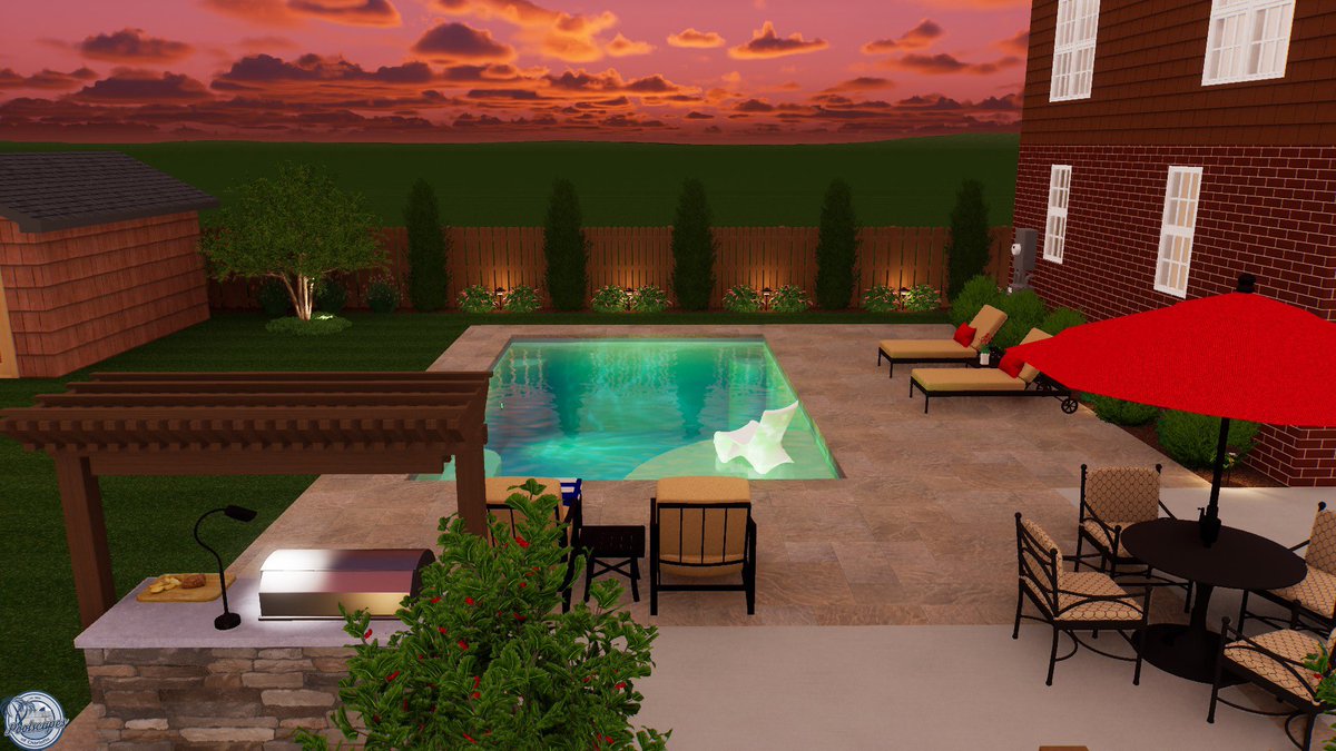 PoolscapesCLT's tweet image. Our custom #backyard design for the Lake Michigan #fiberglasspool model.