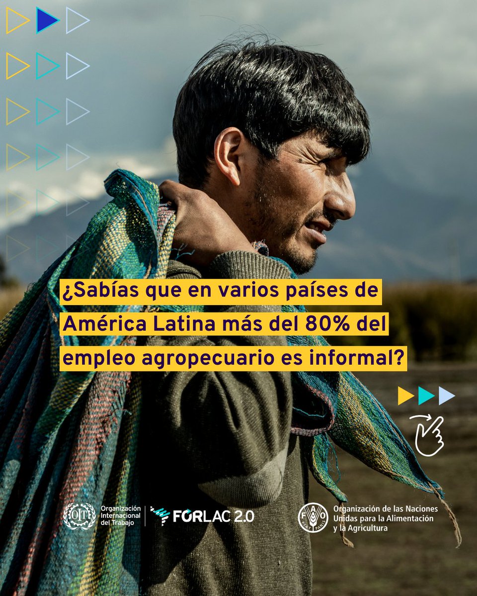La próxima semana te esperamos en un evento clave para el trabajo rural en América Latina.

¿Sabías que en varios países, más del 80% del empleo agropecuario es informal?

Nuevo informe OIT-FAO analiza esta realidad y propone caminos hacia un trabajo más justo, digno y formal.
👇