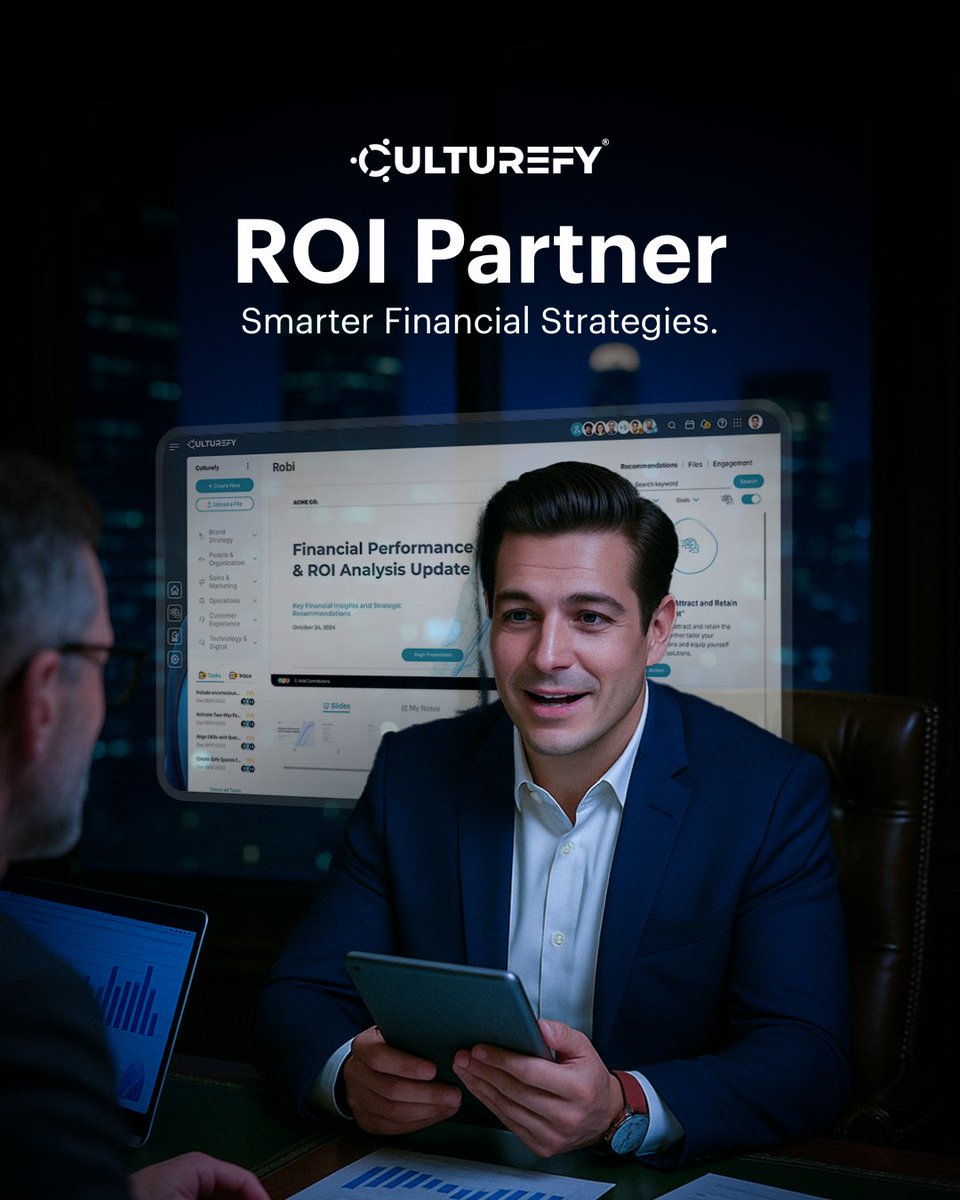 CulturefyAi's tweet image. Companies that measure digital value holistically are 20% more likely to achieve higher ROI from transformation efforts.

Robi® turns financial data into action, optimizing strategy and driving measurable growth.

Source: Deloitte
#Culturefy #Robi #AIExecution