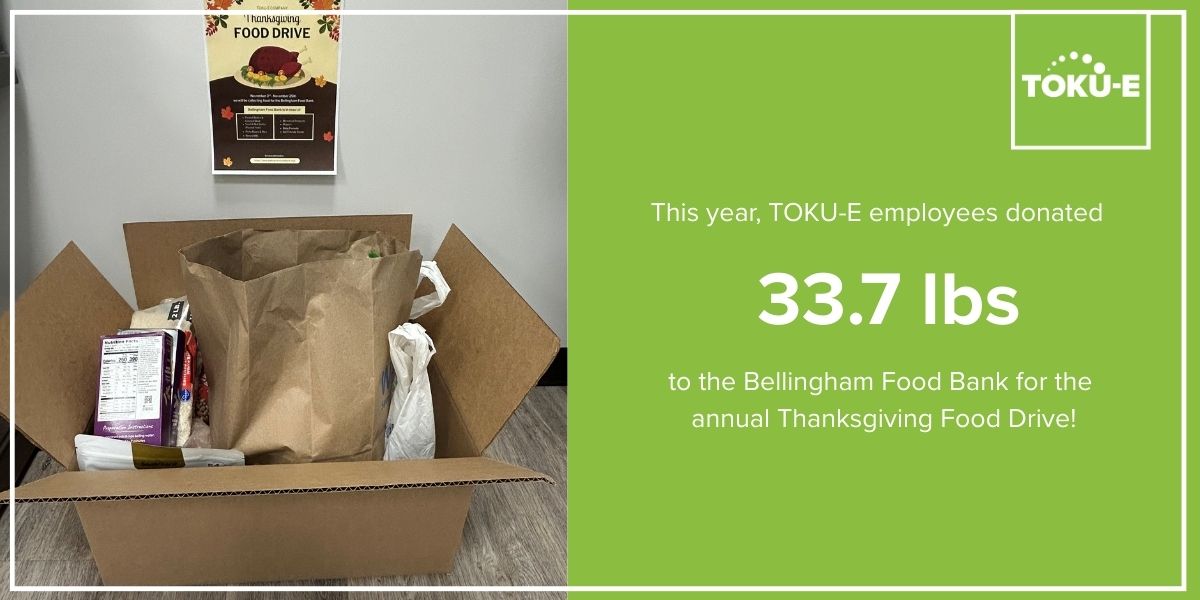 TOKUE_Company's tweet image. Our TOKU-E #ThanksgivingFoodDrive wrapped up with all donations going to the Bellingham Food Bank to support our local community.
#communitymatters