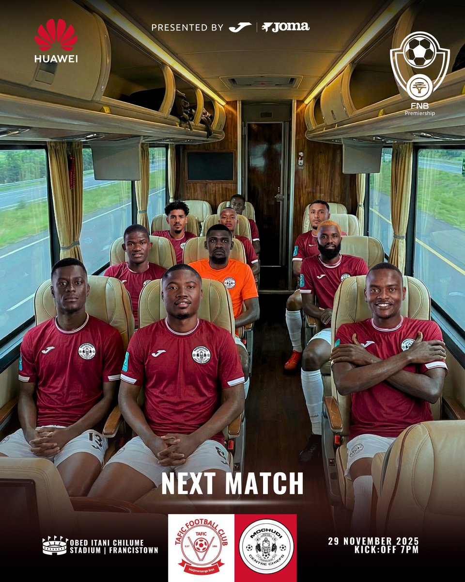 NEXT MATCH‼️

TAFIC F. C. 🆚 Mochudi Centre Chiefs 

📍Francistown 
🏟️ Obert Itani Chilume Stadium 
📆29 November 2025 (Saturday)
🕓 19:00

RE KOO‼️⚪️⚫️🐆

#Magosi #Maaparankwe #mccfc