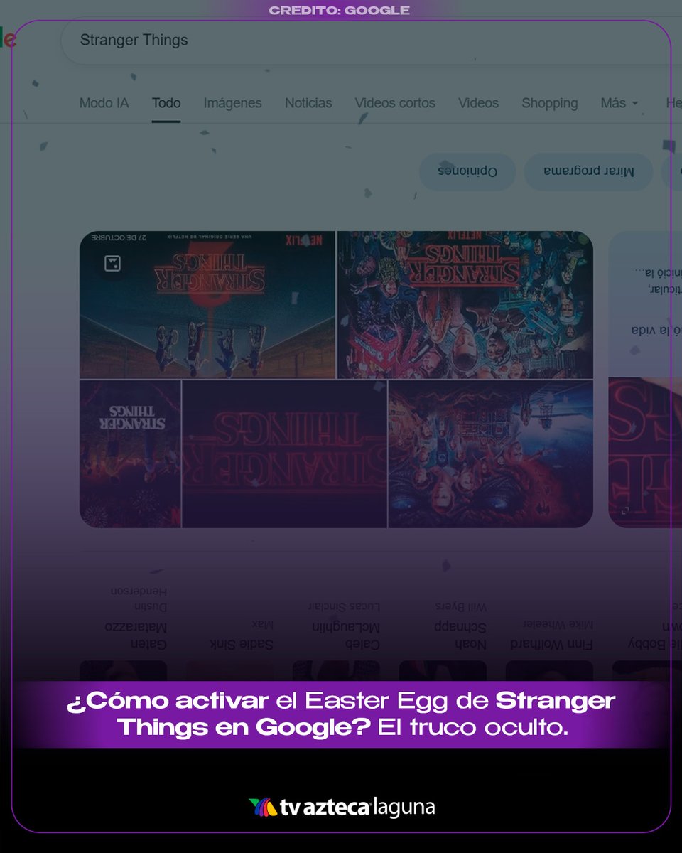 TvAztecaLaguna's tweet image. 🙃 #StrangerThings 🙃 ¡Pon tu navegador de cabeza! Google esconde un portal al &quot;Upside Down&quot; por el estreno de la temporada final. 🩸 Aprende a activarlo aquí 👇 #GoogleTricks #Viral #Hawkins