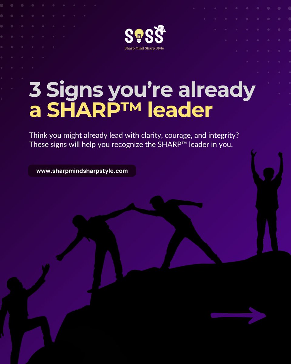 sdhillon08's tweet image. You might not realize you’re already leading with strength until someone points it out 😊

SHARP™ leadership is about clarity, resilience and staying true to your values, not titles.
You may be closer to SHARP™ than you think 💎✨

Find your style → sharpmindsharpstyle.com
