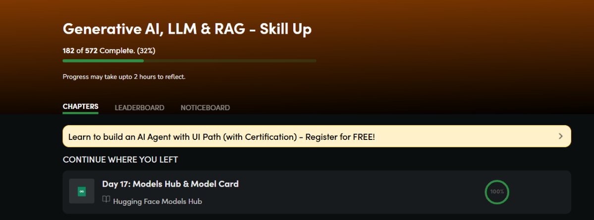 IamAni_0709's tweet image. 🎯 Nation SkillUp-Day 115!
Continued my Journey of GenAI. Learned about Models Hub &amp;amp; Model Cards.
🔗 Course: geeksforgeeks.org/batch/skill-up…
#Skillupwithgfg #Nationskillup #geeksforgeeks
@geeksforgeeks