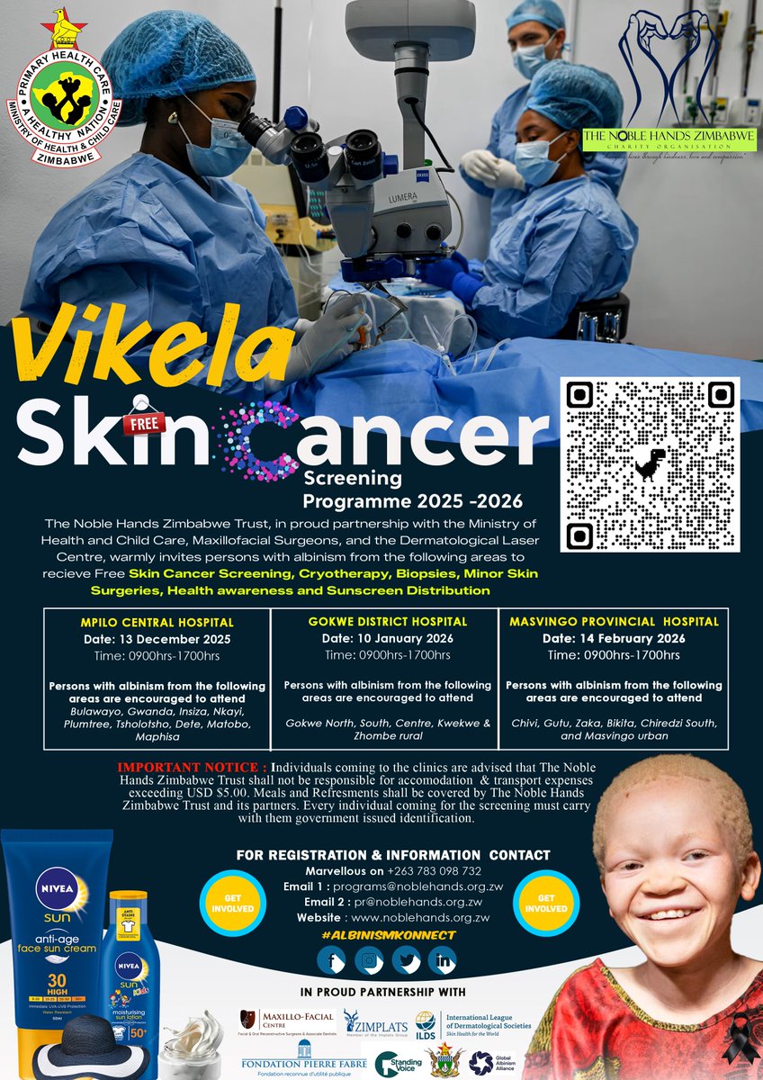 The_Tonga_Queen's tweet image. Hutano kuvanhu❤️❤️ Ndokumirawo 100 Reposts hamawe 🙏🙏
✅️Giving out sunscreen is not enough
✅️Nobody must end up in palliative care 
✅️Skin Cancer in albinism is preventable 
✅️ Skin Cancer Screening saves lives 

This year we are again collaborating with the most…