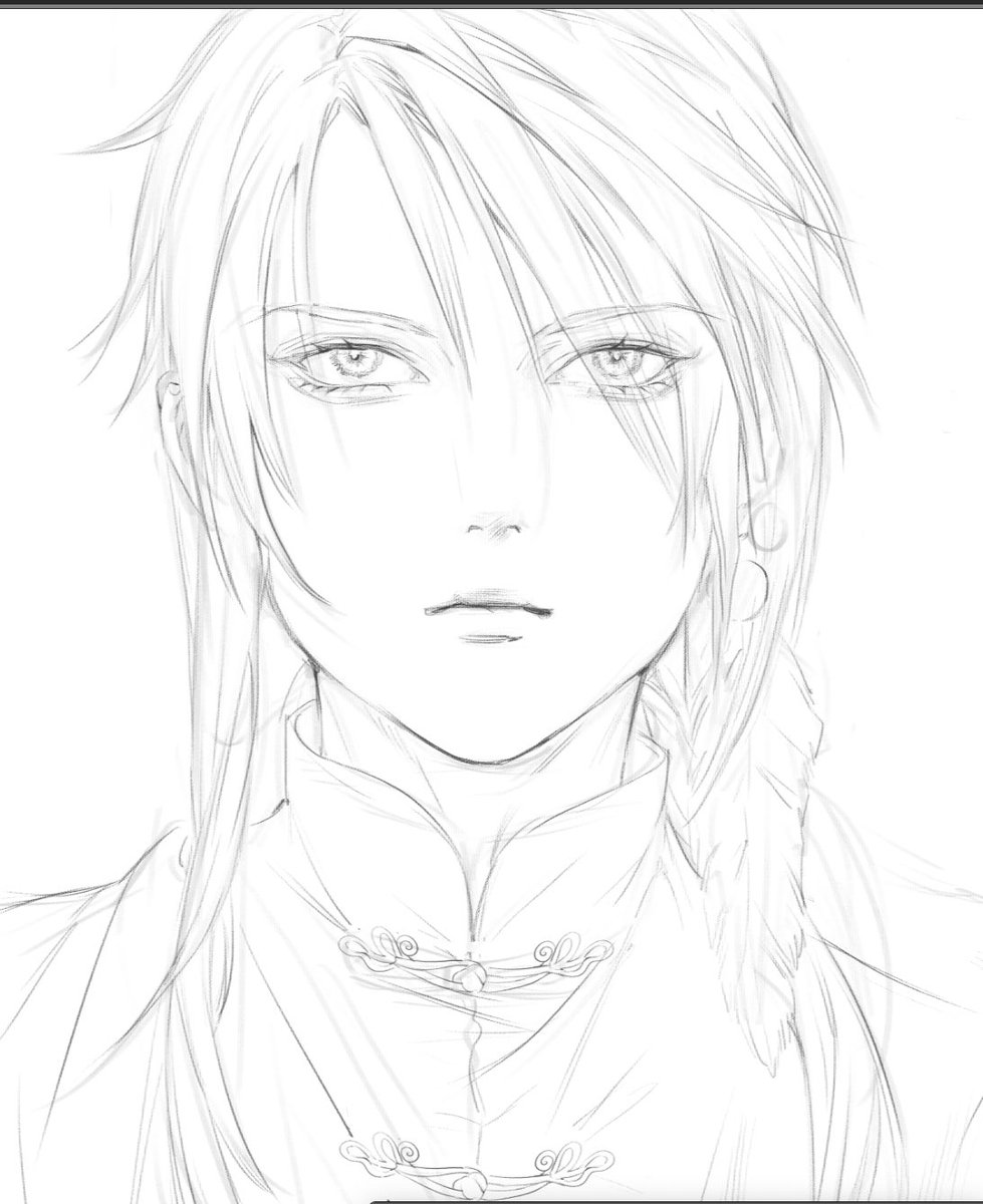 mingribei's tweet image. いつ前の線画です✍️
#OC #今月描いた絵を晒そう