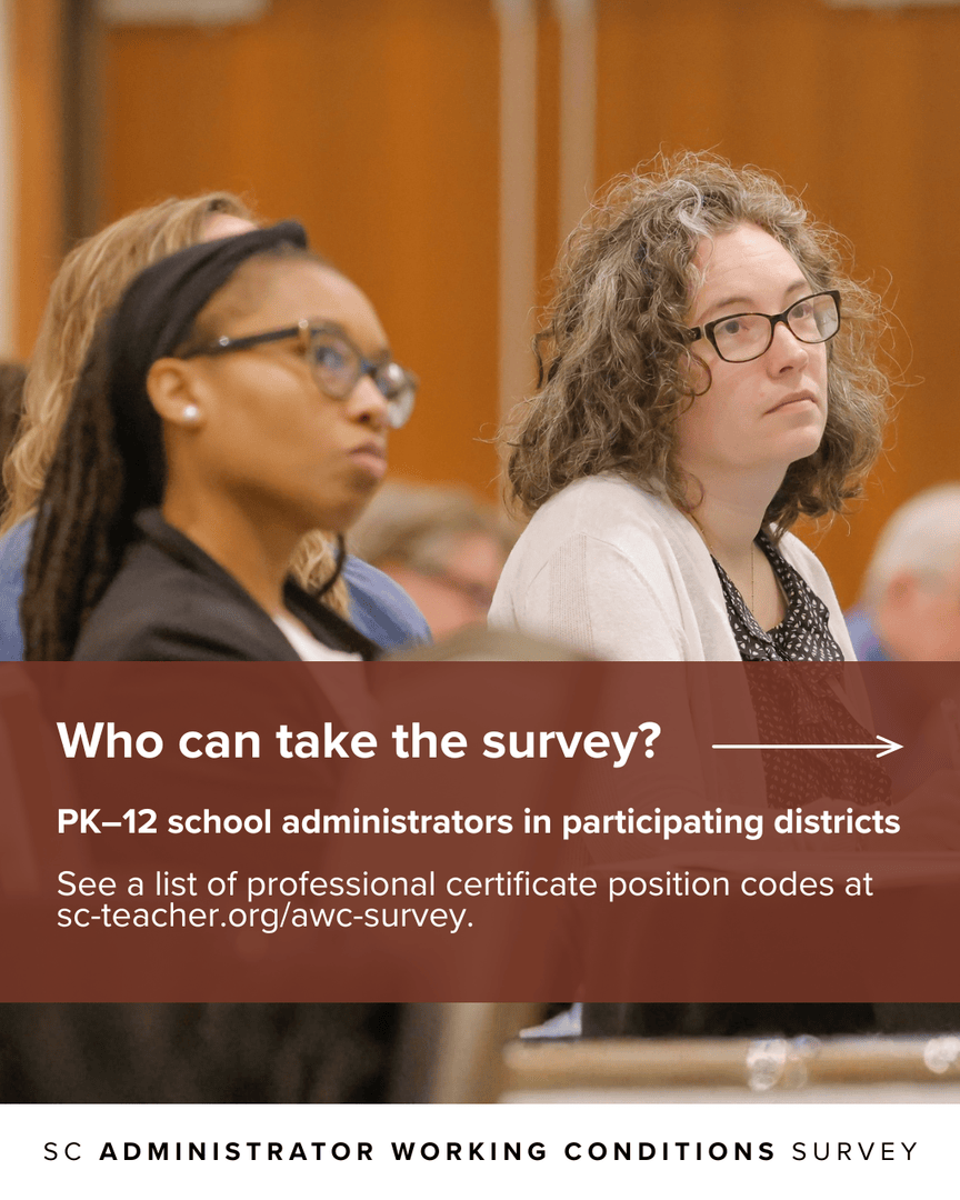 SCTEACHERtweets's tweet image. The SC Administrator Working Conditions Survey is uniquely designed to study the perspectives of school administrators in #SC.

District leaders, submit school administrator emails by Dec. 12 to participate!

Explore FAQs: heyor.ca/qmO1FV

#scschools #educator #k12