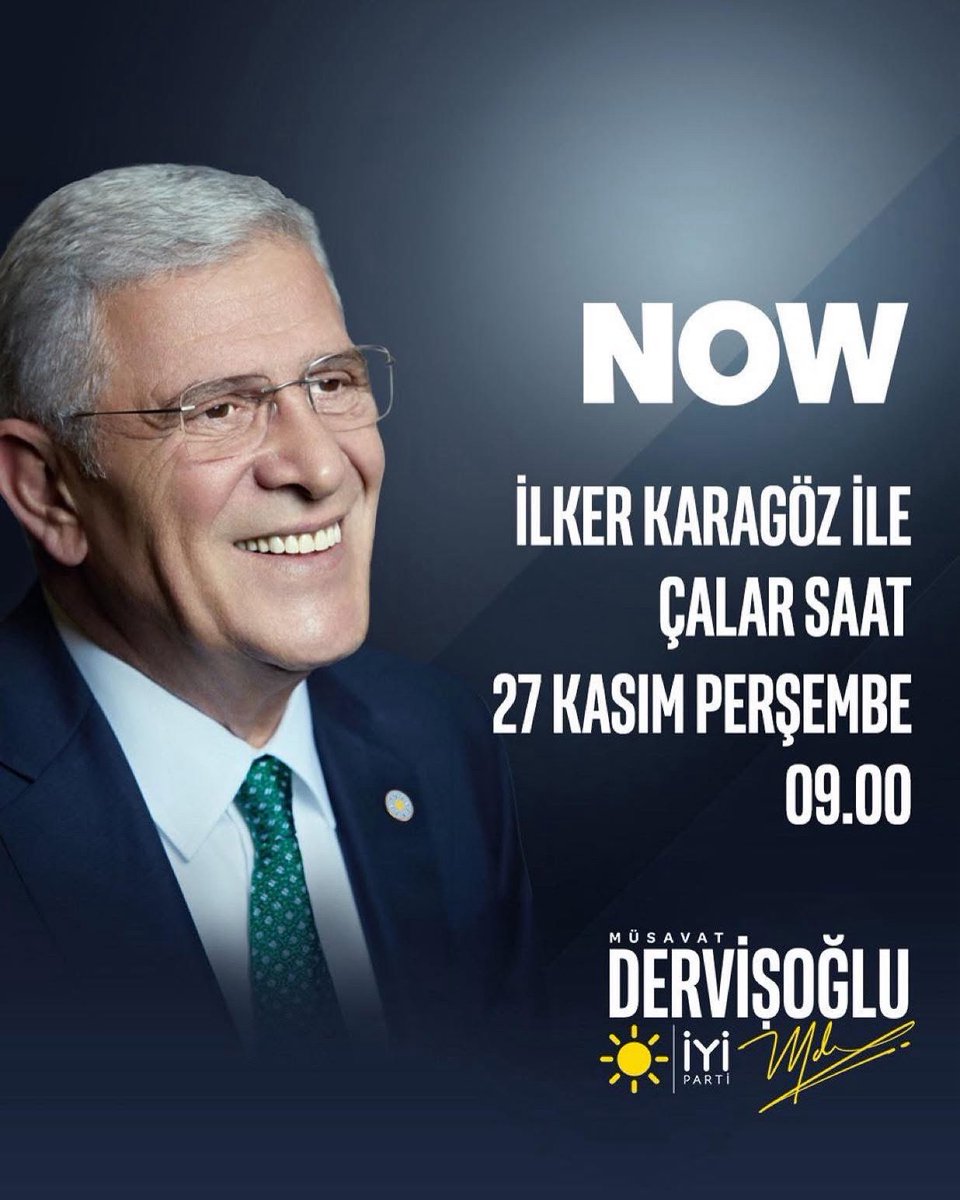 Genel Başkanımız Sn. Müsavat DERVİŞOĞLU 

🗓️ 27 Kasım Perşembe (yarın)
⏰ 09.00’da
📺 NOW'da 

İlker Karagöz ile #ÇalarSaat programına konuk oluyor.

Sizleri de ekran başına bekliyoruz.☀️

#sonkalei̇yi̇parti
#alanya