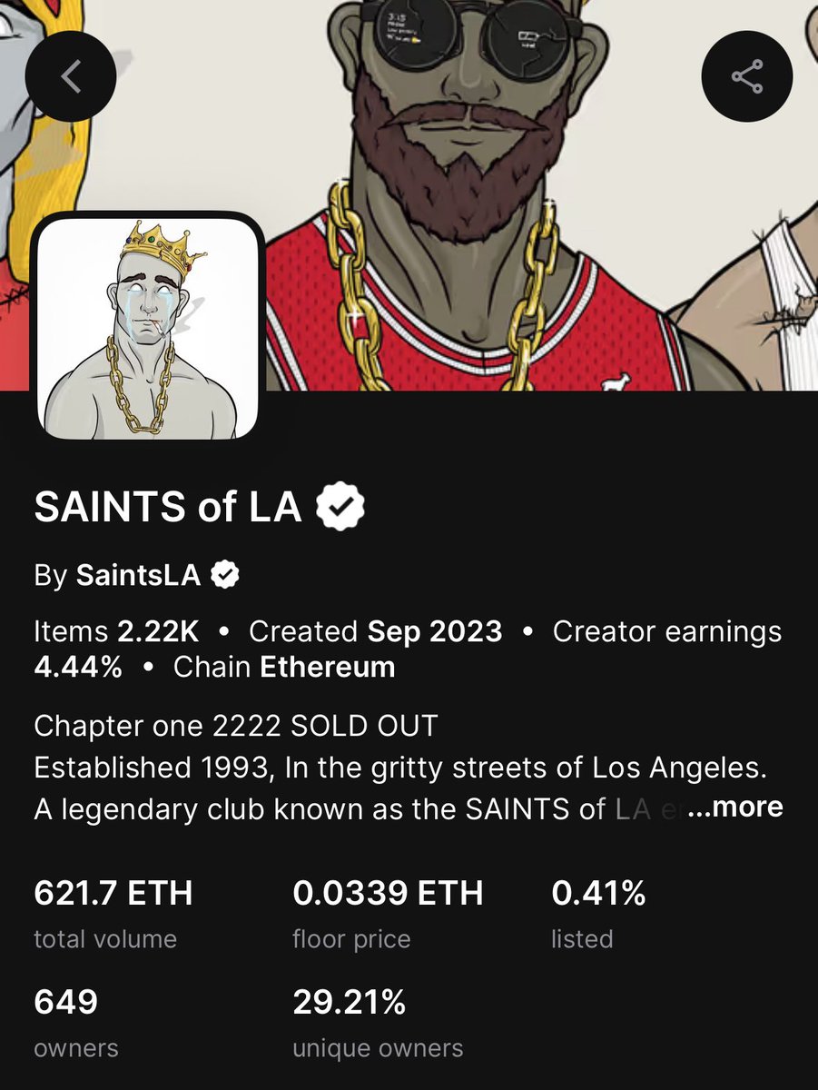 LFG!!!!! <a href="/saintsoflaNFT/">SAINTS of L.A.</a> officially verified on <a href="/opensea/">OpenSea</a> !!!!!!

S/O to <a href="/kloss_xyz/">klöss</a> 

8 days and that’s a rap!!!

Appreciate everyone’s support!!!

Now kindly FCKOFF 🙏🏼