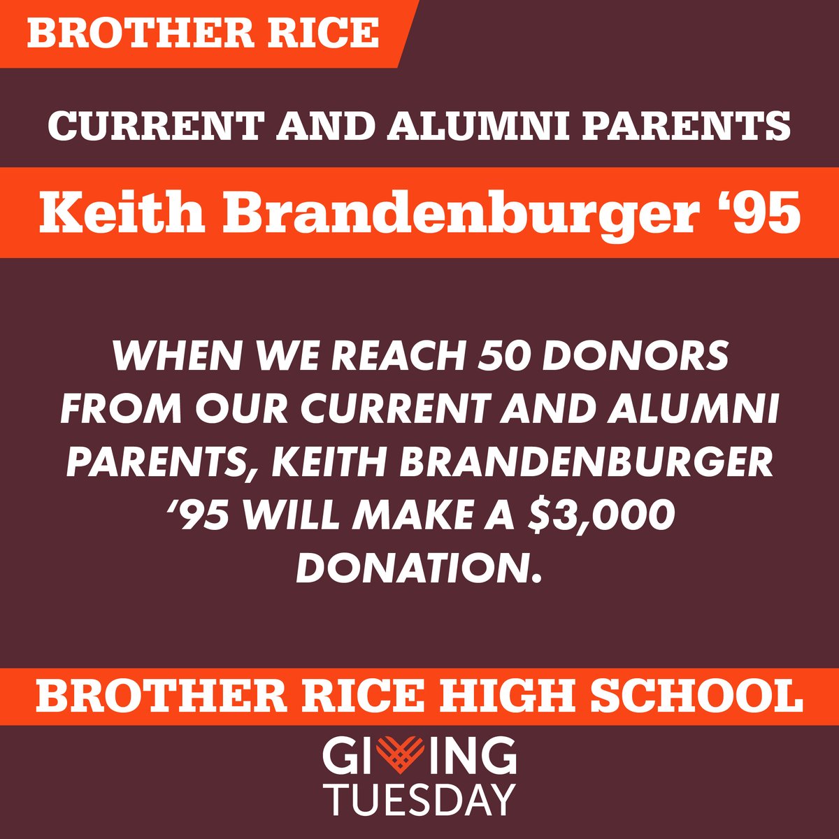 Crusader Nation you have been challenged. Three generous Alumni have challenged the Crusader Community to support Giving Tuesday. 
crusaderfund.org/pages/brother-…