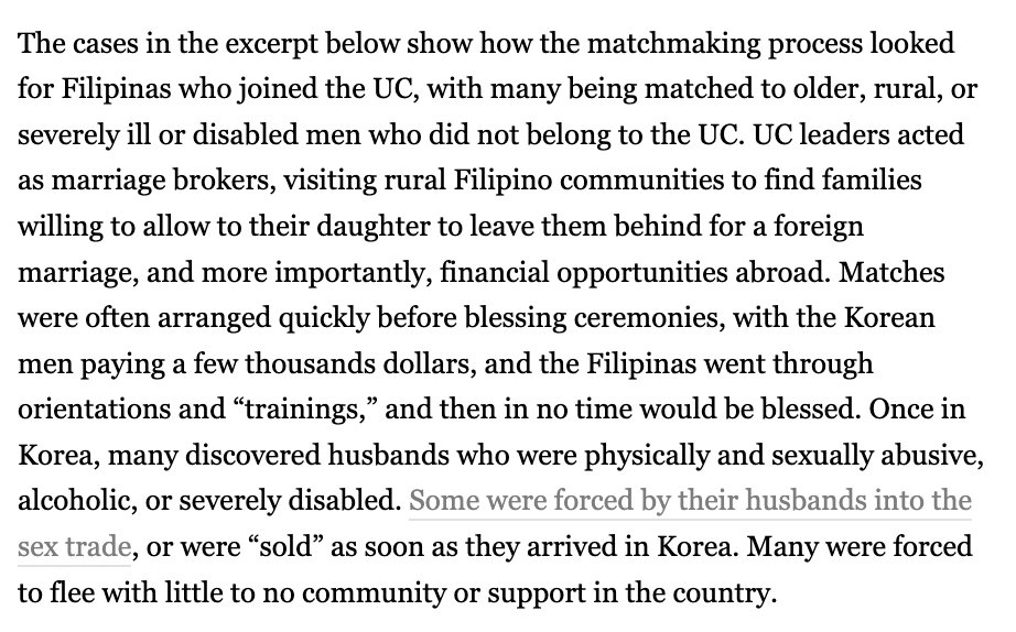 "Some were forced by their husbands into the sex trade, or were 'sold' as soon as they arrived in Korea. Many were forced to flee with little to no community or support in the country."

howwelldoyouknowyourmoon.tumblr.com/post/801301039…
