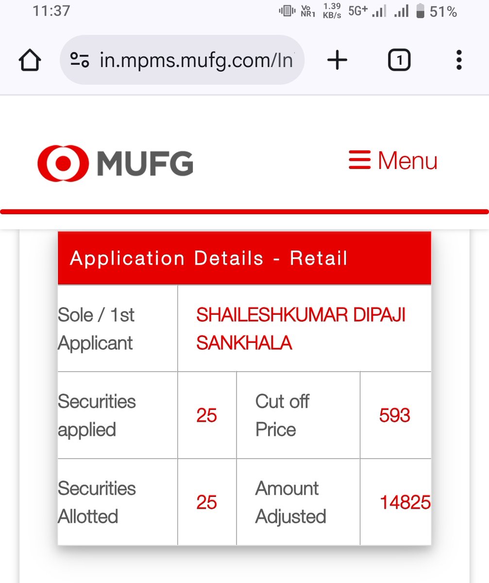shailesh2745's tweet image. #SudeepPharma ipo Allotment out 

1 Lot alloted 😍 

in.mpms.mufg.com/Initial_Offer/…

#ipoallotment #IPOAlert