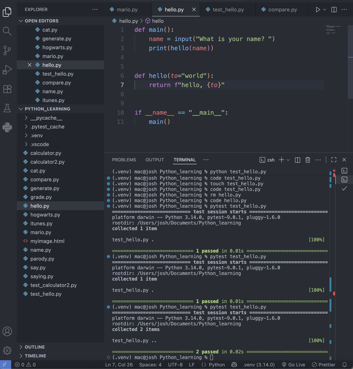 JustJoshthenoob's tweet image. Day 39!
Leveling up my testing game today!
✅ Wrote comprehensive test suites with pytest
✅ Tested edge cases &amp;amp; exception handling
✅ Mastered virtual environment workflows
✅ Embraced Test-Driven Development (TDD)... amongst others.