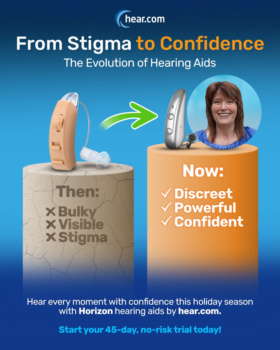 From bulky and noticeable to sleek and confident — hearing aids have come a long way. 🦻✨
Horizon hearing aids by hear.com are designed to be discreet, powerful, and built for real-world clarity, so you can hear every moment this holiday season.

Ready to