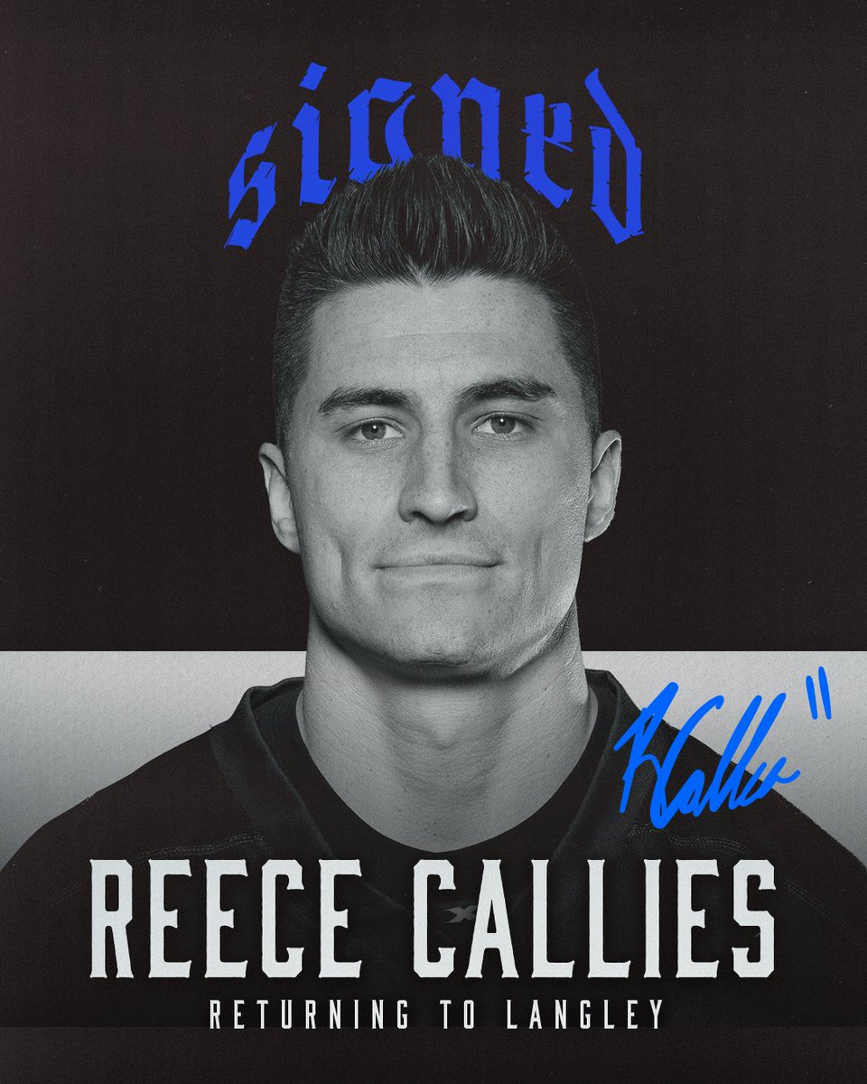 Back home in Langley 🏠⚡️

A foundational piece has been locked back into the defensive core. Reece Callies has signed on for summer, ready to bring the physicality, discipline, and leadership that make him a difference-maker on our back end.