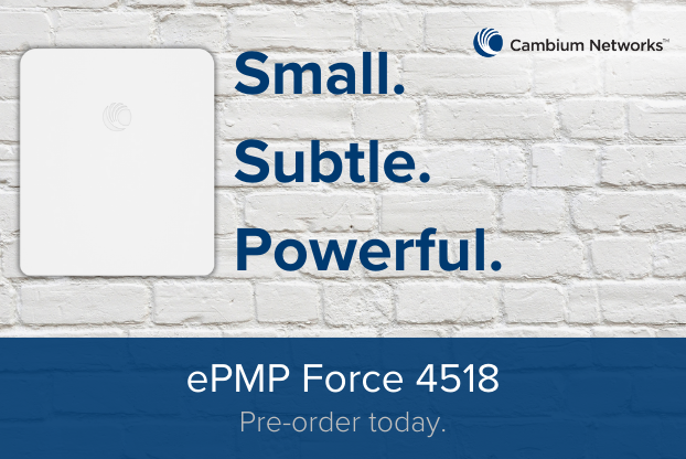 CambiumNetworks's tweet photo. Range? Performance? Low-cost? Check, check, check.
The ePMP Force 4518 delivers Gbps performance in a small package and even smaller price.
Contact your distributor: https://t.co/gUKuoee3UR
#ePMP #FixedWireless https://t.co/U4iGsuAv2g
