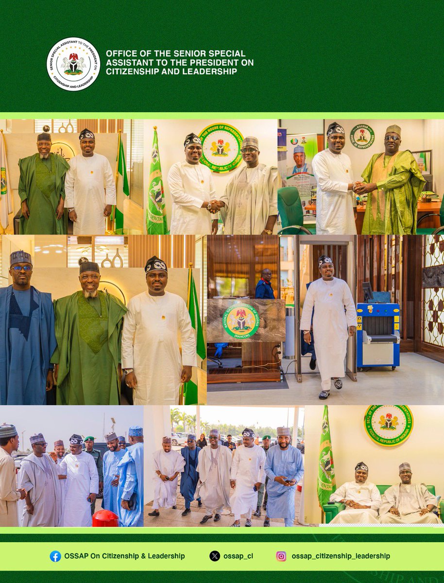 Today, the Senior Special Assistant to the President on Citizenship &amp; Leadership paid a working visit to the Hajj House, headquarters of the National Hajj Commission of Nigeria (NAHCON). He was received by the Chairman of NAHCON, Prof. Abdullahi Saleh Usman (Pakistan).

The
