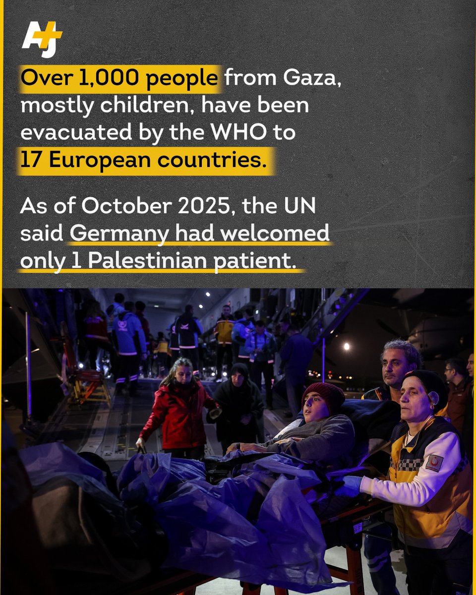 ajplus's tweet image. Germany has welcomed at least 8 donkeys evacuated from Gaza.

But it is delaying the entry of Palestinian children in need of medical evacuation.