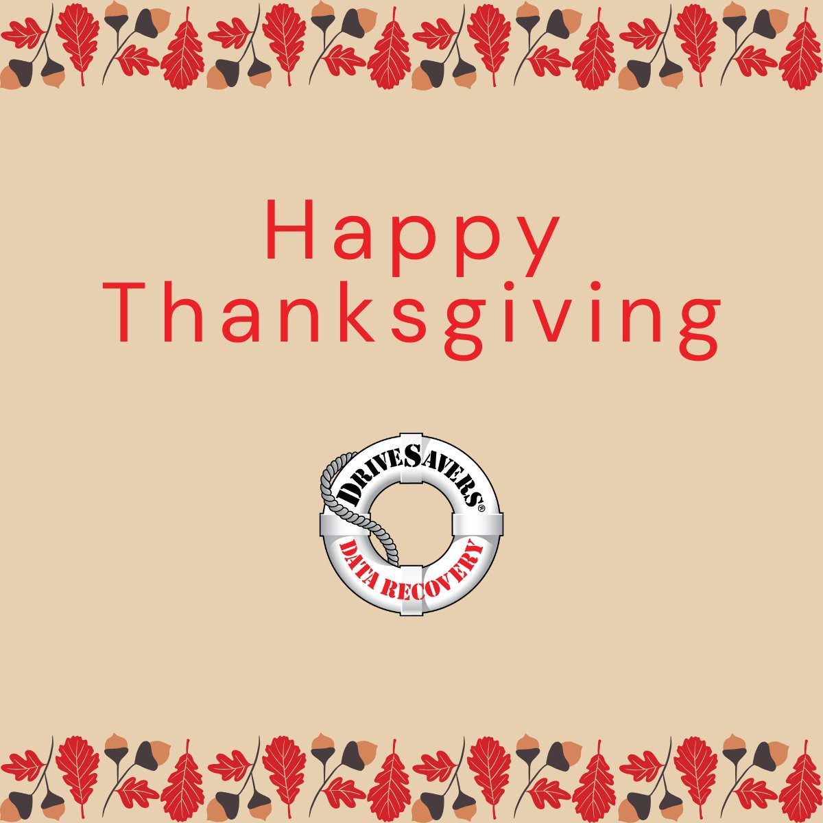 Grateful—today and every day—for the customers, partners, MSPs, and incident responders who trust DriveSavers Data Recovery with their most critical data. 

Quick holiday data-safety reminders:
 • Back up before travel or handing the phone to the family photographer.
 • Watch