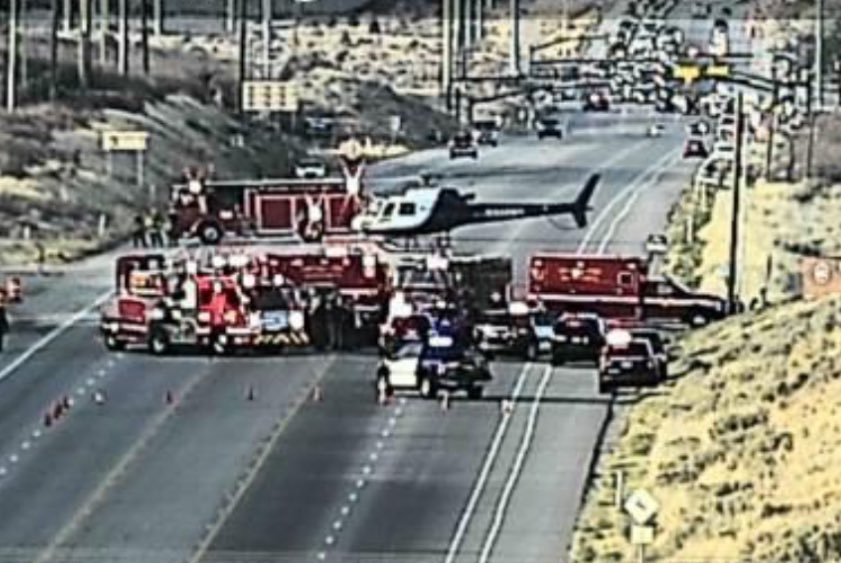 SLCScanner's tweet image. #Breaking #Bluffdale 17111 S Redwood Rd is closed in both directions due to a 2 vehicle crash that occurred just after 3pm. A medical helicopter was requested to the scene and they have since left and transported someone to IMC. Stby for updates