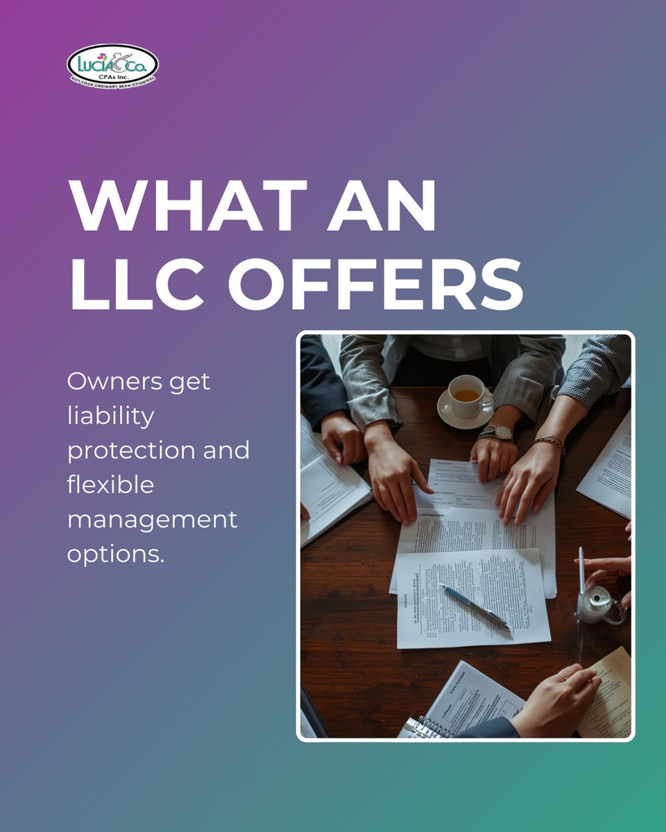 lucia_cpa's tweet image. Choosing between an LLC or LLP? Each structure has strengths that protect your business in different ways. Find the setup that fits your goals and daily operations.

#LuciaAndCoCPAs #BusinessStructure #LLC #LLP #TaxPlanning #BusinessTips