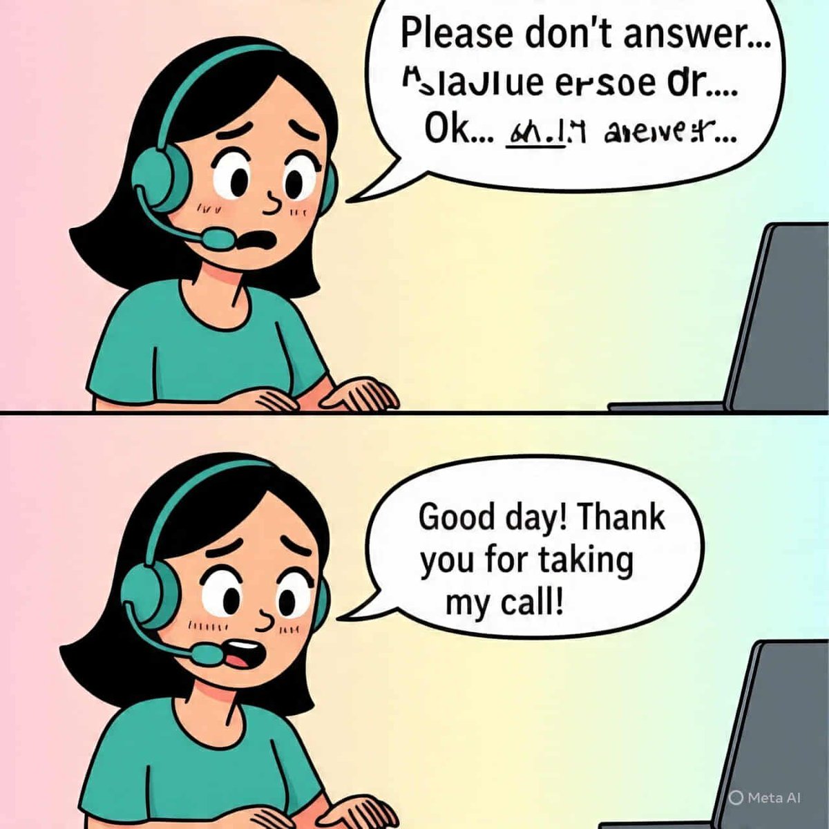 revavera0126's tweet image. The Outbound Call Struggles

&quot;Me before an outbound call: ‘Please don’t answer… please don’t…’

Customer answers

Me instantly: ‘Good day! Thank you for taking my call!&quot;

#VirtualAssistant  #OutboundCalls #MomLifeVA  #ComicRelatable #FunnyVA