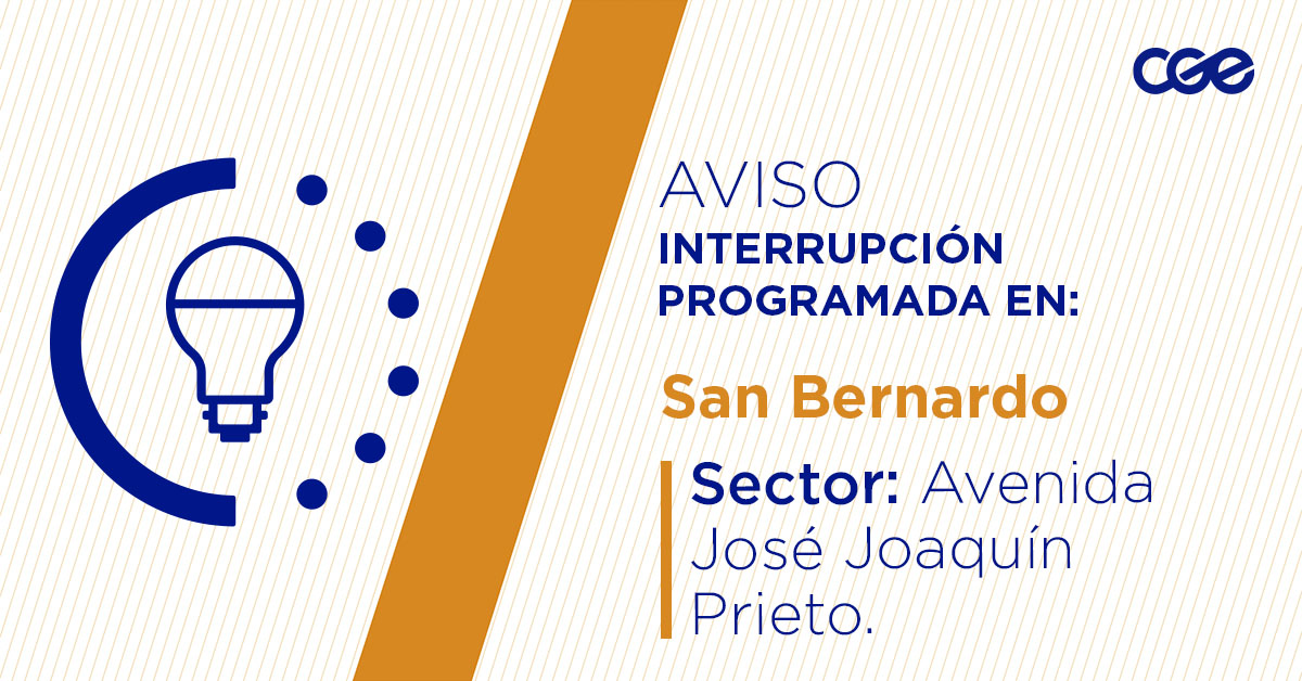 CGE_Clientes's tweet image. Para mejorar la calidad del suministro de nuestros clientes de #SanBernardo, este jueves, entre 09:30 y 15:30 horas, se realizará una #InterrupciónProgramada (sectores en la imagen 👇) debido a trabajos de mejoras. Recuerda desconectar tus artefactos 🔌
