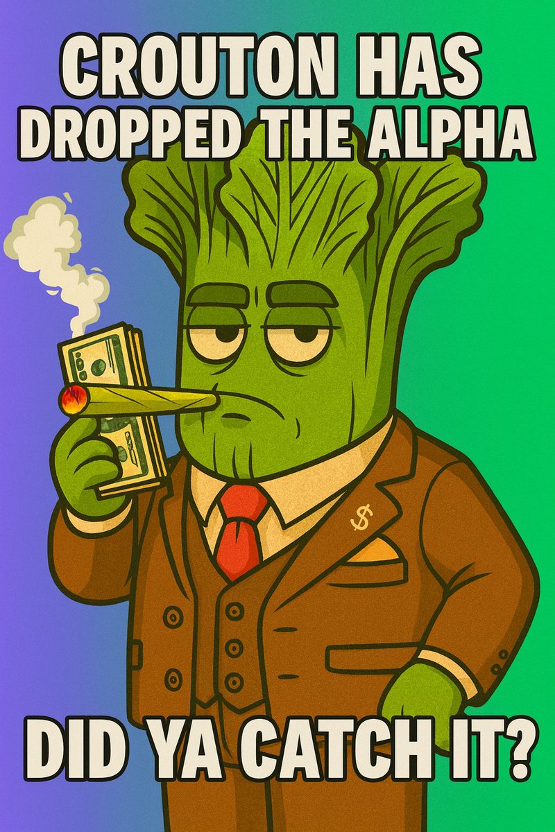 aundjatlast's tweet image. When Crouton Jones drops alpha, the whole Croutonverse feels it.
Larry’s locked in. Crispy as ever.
Respect it, baby. 👑🥬🔥  @411ireporter @v @louis4art
@atensnut @CanepaJason 

#Croutonverse #CroutonJones #Crispy #AlphaDrop #RespectItBaby #LettuceMob #Web3 #NFTCommunity