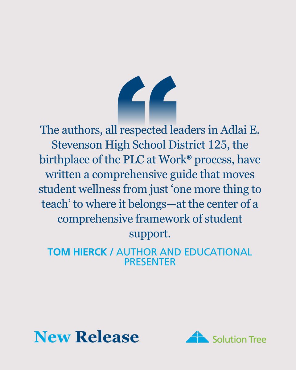SolutionTree's tweet image. Wellness isn’t extra. It’s essential.
Resilient shows schools how to center student and educator well-being in everyday practice.

Learn more → SolutionTree.com/Resilient

#StudentWellness #PLCatWork #EdLeadership