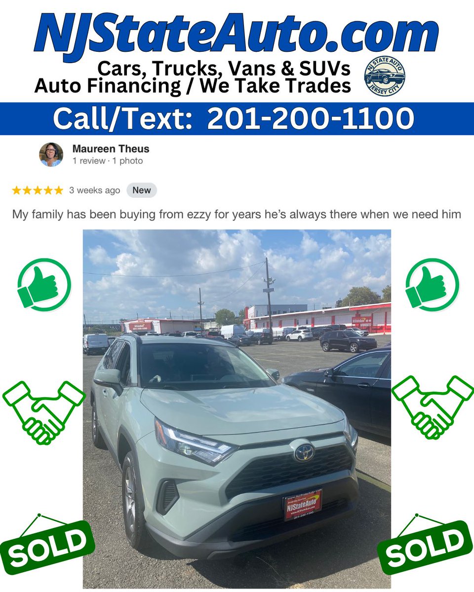 NJStateAuto's tweet image. "My family has been buying from Ezzy for years. He's always there when we need him."🌟
Reliable Service, Friendly People, NJ State Auto 🚗👍

📞201-200-1100 
📍406 Sip Ave, Jersey City, NJ 07306

 #njautos #njcars #nyautos #nycars #usedcars #cars #autos #usedcarsforsale