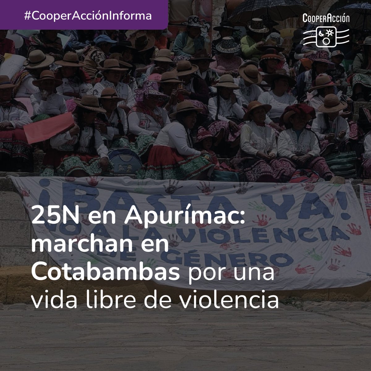 🔴#CooperAccionInforma
En Cotabambas, región Apurímac, organizaciones de mujeres, instituciones públicas y colectivos sociales realizaron marchas, movilizaciones y espacios de reflexión en los distritos de Tambobamba y Haquira por el Día Internacional de la Eliminación de la