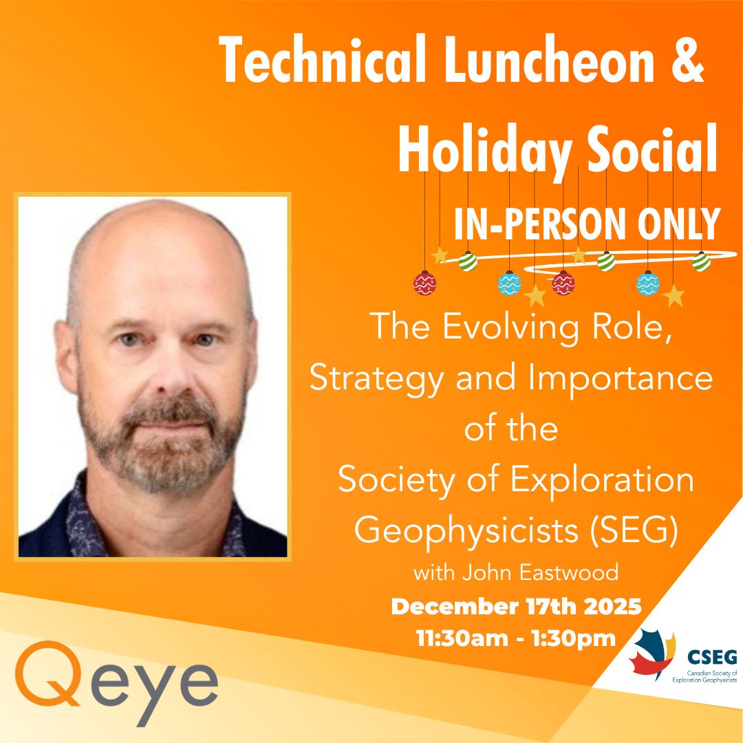 In case you missed our earlier memo, be sure to click on the link below to get your tickets to our last #technical luncheon of the year-in person only, and followed by a holiday social. Click below for details!

cseg.ca/professional-d…

#lunch #geophysics #seg SEG #calgary