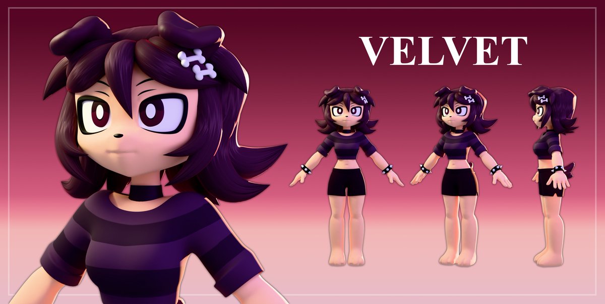 CedraArt's tweet image. Here&apos;s a 2hr speedsculpt i did of another dog girl, this time it&apos;s Velvet by @sxshely #blender