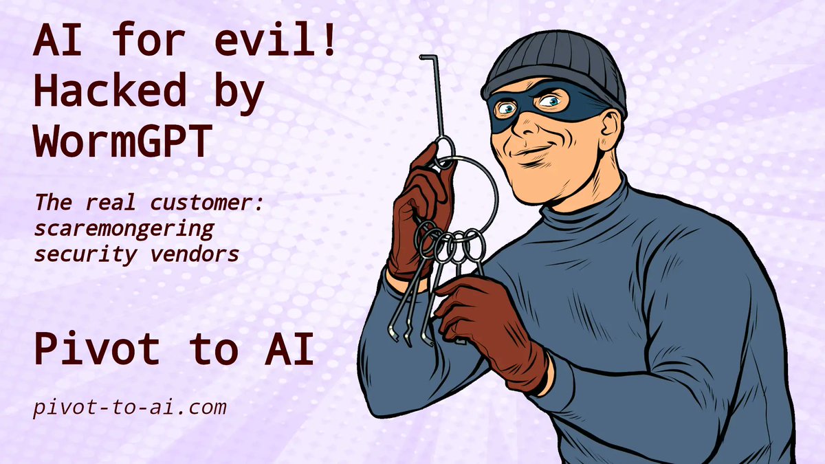 davidgerard's tweet image. AI for evil — hacked by WormGPT

The real customer: scaremongering security vendors

(links in next tweet)