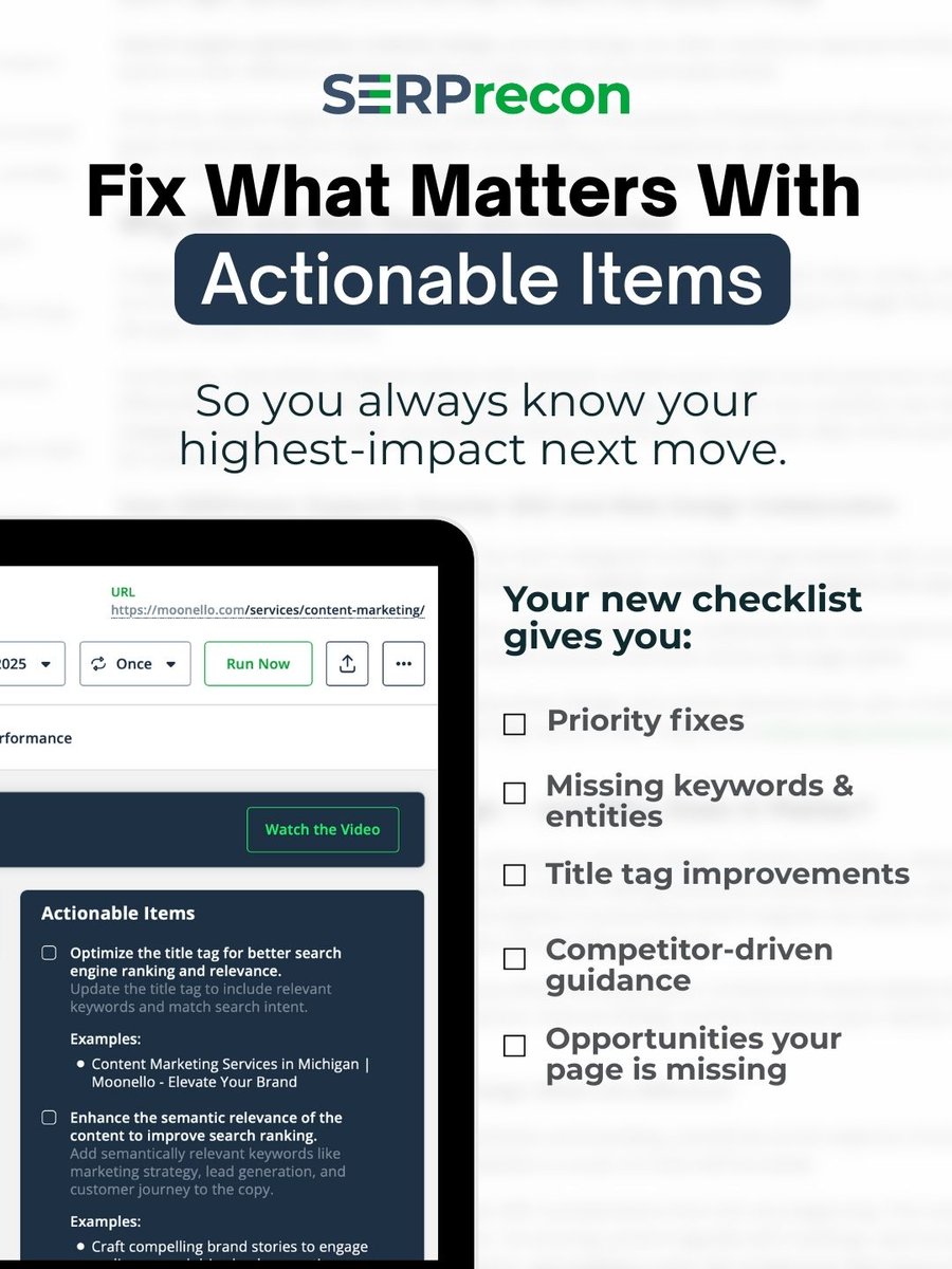 SERP_recon's tweet image. Stop publishing blind.
Start publishing with confidence.

Want to sign up? Our Cyber Monday deal is live!

Use code CYBER50 for 50% off your first 3 months.
Ends December 2nd 12AM.

#SERPrecon  #SEOTools  #CyberMondayDeal #OptimizeContent