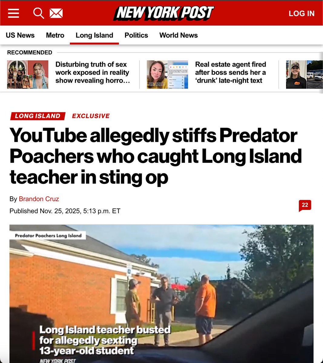MrsPPLongisland's tweet image. YOUTUBE PROTECTS PEDOPHILES. 
and they are trying to prevent us and all the predator poachers from protecting children. 
Thank you @nypost  for sharing our story. 
#newyork 
@iFightForKids