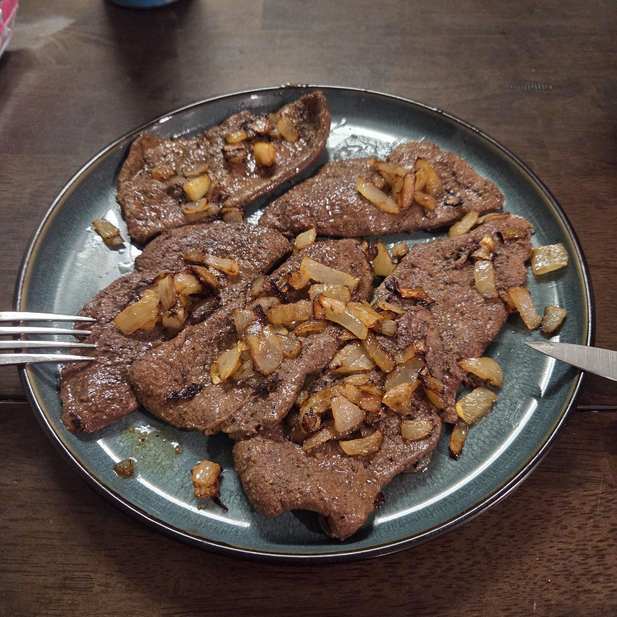 On a scale from 1-10, how healthy is this dinner? Beef liver, marinated in yogurt fried with onions.