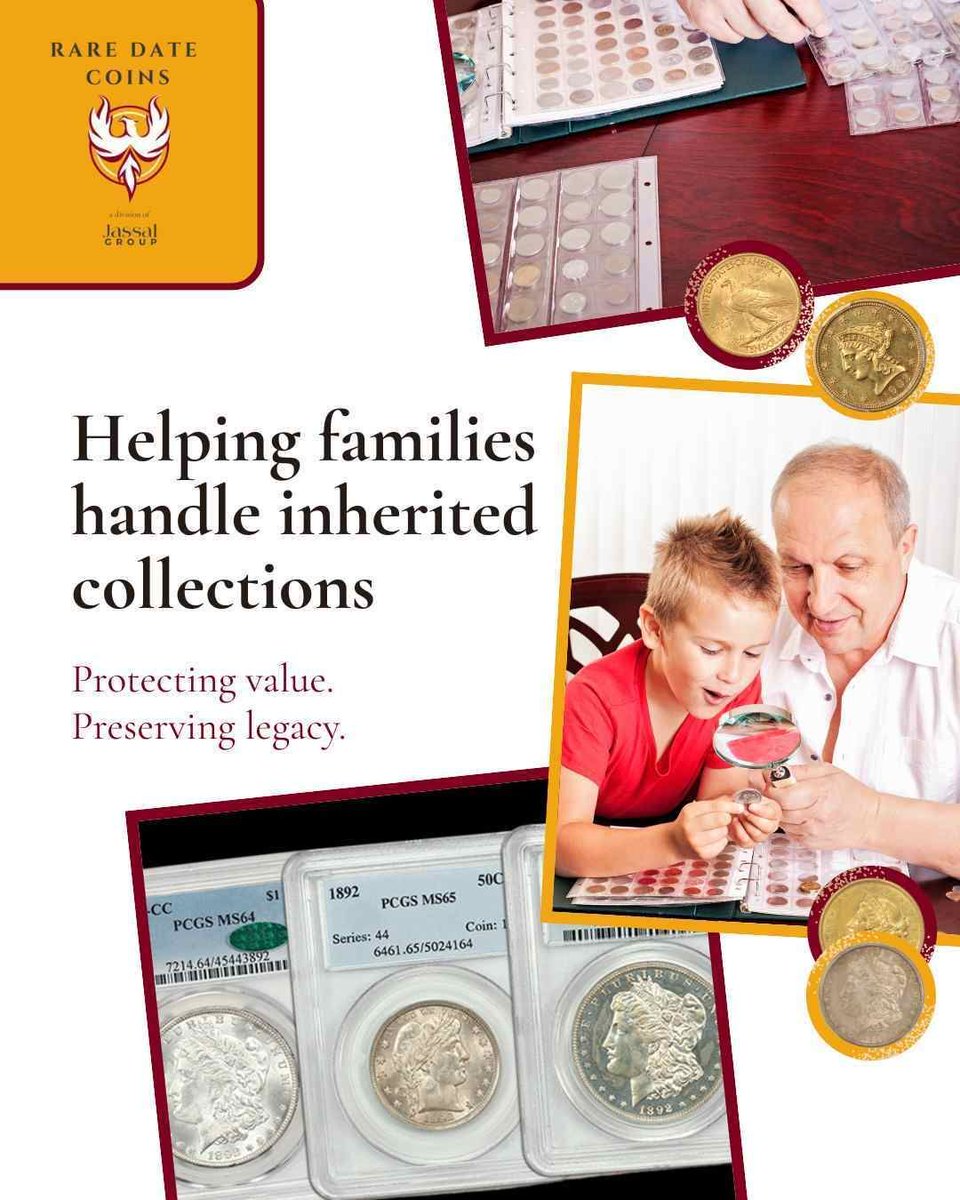 deepc's tweet image. Inherited a coin collection? 
We help families document, appraise &amp;amp; sell coins with care and transparency. 
There’s a full list of our services on our website - raredatecoins.com 
#EstateAppraisal #Numismatics