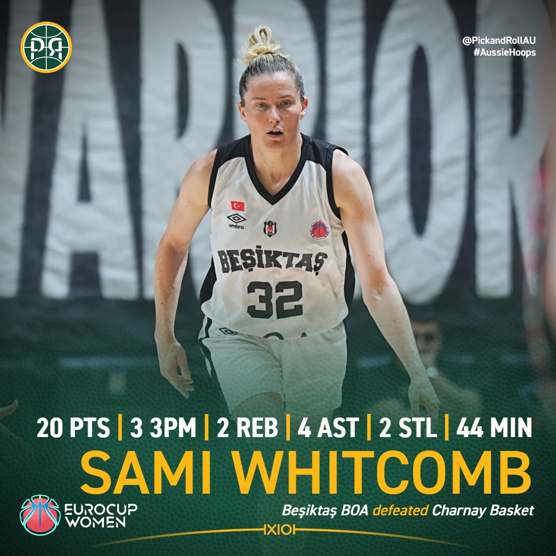 PickandRollAU's tweet image. Opals star Sami Whitcomb came up with two clutch free throws late in regulation to force overtime, with Beşiktaş BOA going on to secure a thrilling 89-87 win against Charnay Basket in EuroCup Women. 
#AussieHoops #EuroCupWomen
