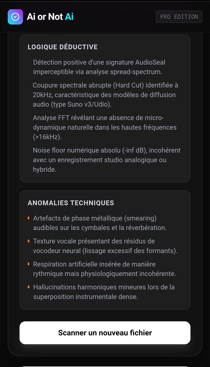 jessyseonoob's tweet image. Maintenant il detecte aussi les musiques faites avec IA. Le dernier est le morceau beat it de michael Jackson. #aiornotai