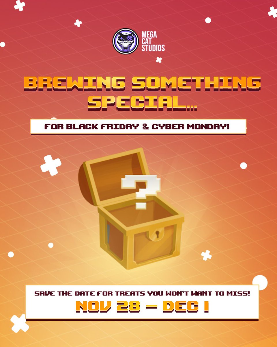 megacatstudios's tweet image. Our #BlackFriday and #CyberMonday sales are about to pour in HOT ☕🔥

Get ready to power up your cart with irresistible discounts, pawsome freebies, and maybe something freshly brewed.

Stay tuned!