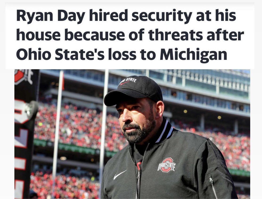 uofmcoverage's tweet image. PSA to Ohio State fans: After you lose to Michigan for the 5th straight season, try your best not to send Ryan Day and his family death threats like last year. 

Do better.