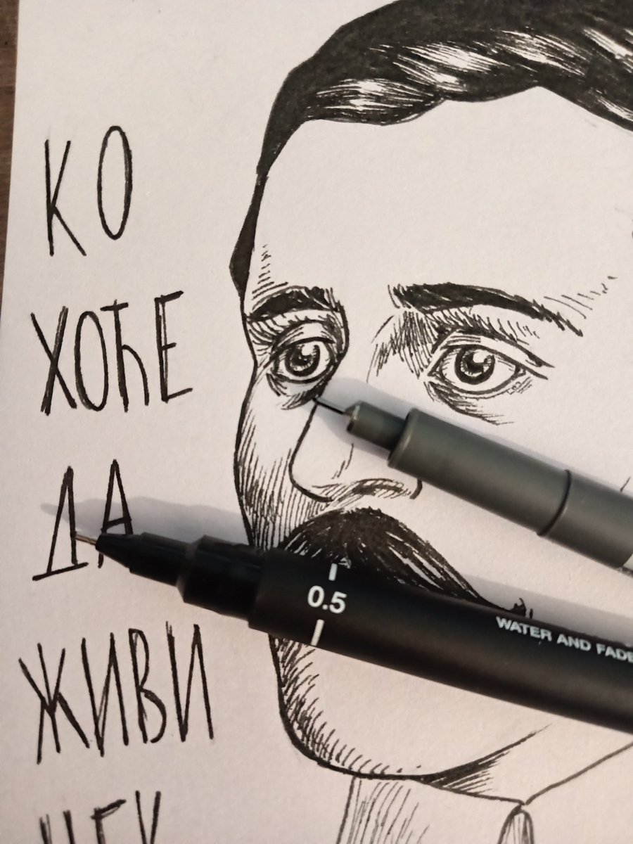 Он се у душевној агонији баца на представника силе и окивања, и пада под великим надахнућем револуције која му беше религија. Крв је потекла валовима, на његовим уснама лутала је велика реч: Српско ослобођење!