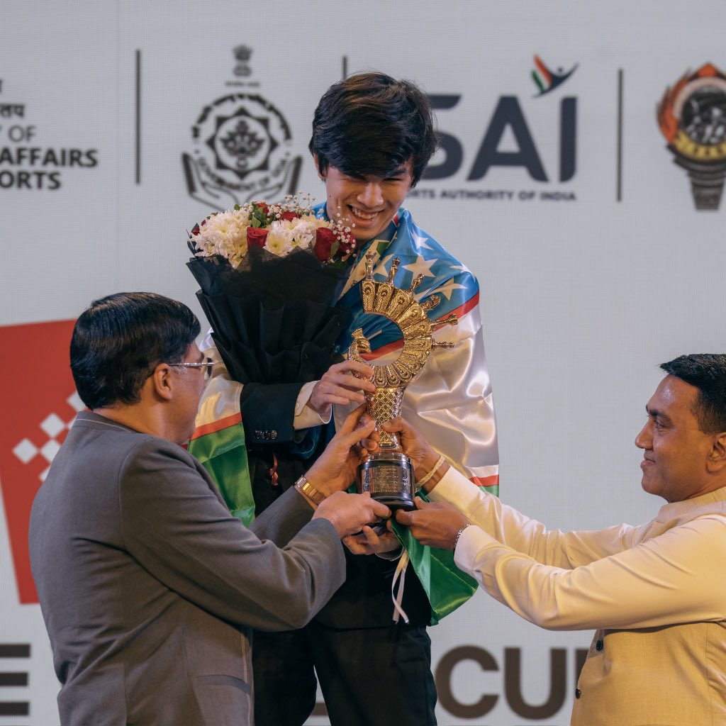narangnitin's tweet image. As the FIDE World Cup Goa 2025 is officially declared closed, we mark a historic moment: w.e.f Nov 26, 2025, the World Cup running trophy shall henceforth be known as the Viswanathan Anand Cup. 

#FIDEWorldCup2025

@narendramodi @mansukhmandviya @DrPramodPSawant @ramesh_tawadkar…