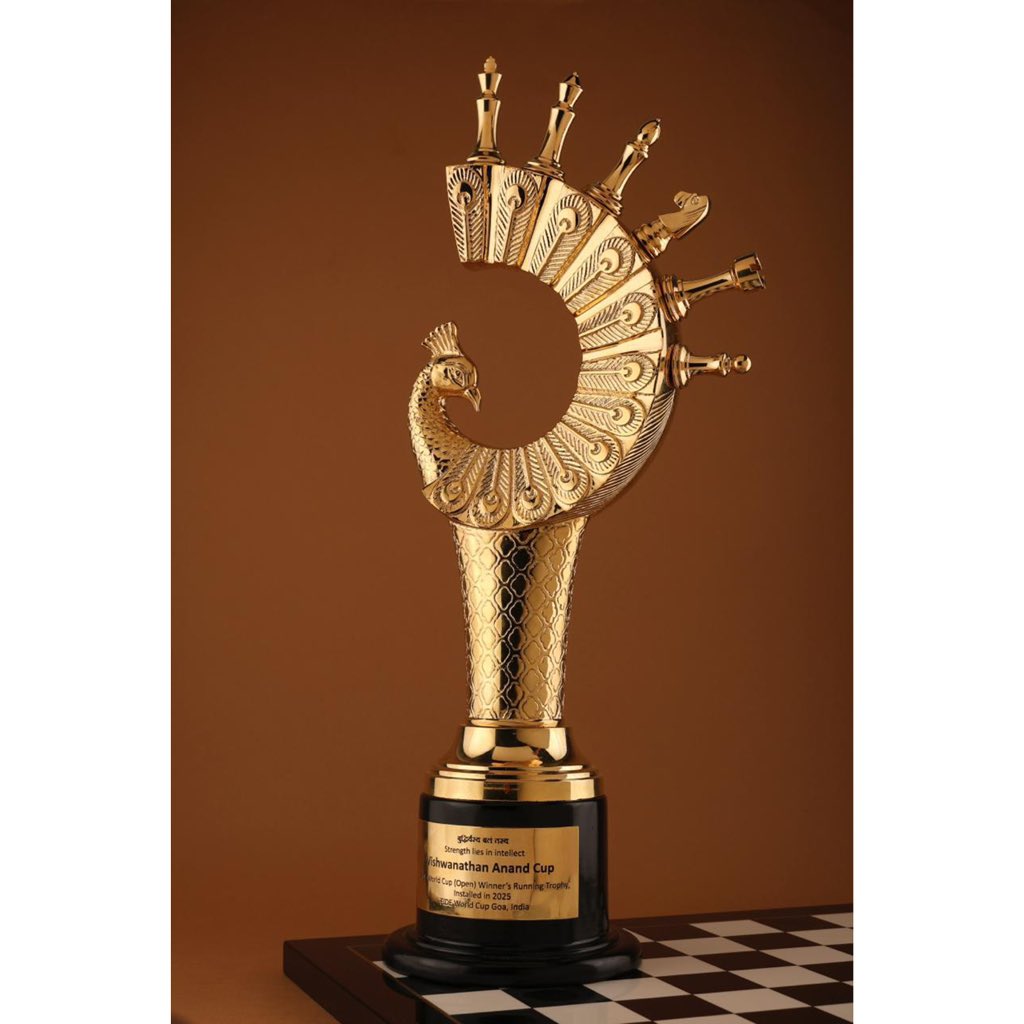 narangnitin's tweet image. As the FIDE World Cup Goa 2025 is officially declared closed, we mark a historic moment: w.e.f Nov 26, 2025, the World Cup running trophy shall henceforth be known as the Viswanathan Anand Cup. 

#FIDEWorldCup2025

@narendramodi @mansukhmandviya @DrPramodPSawant @ramesh_tawadkar…