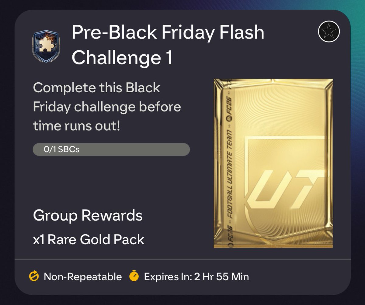 fut_camp's tweet image. 🚨 First Flash SBC is live 🧩 

You got 3 hours to complete ✔️